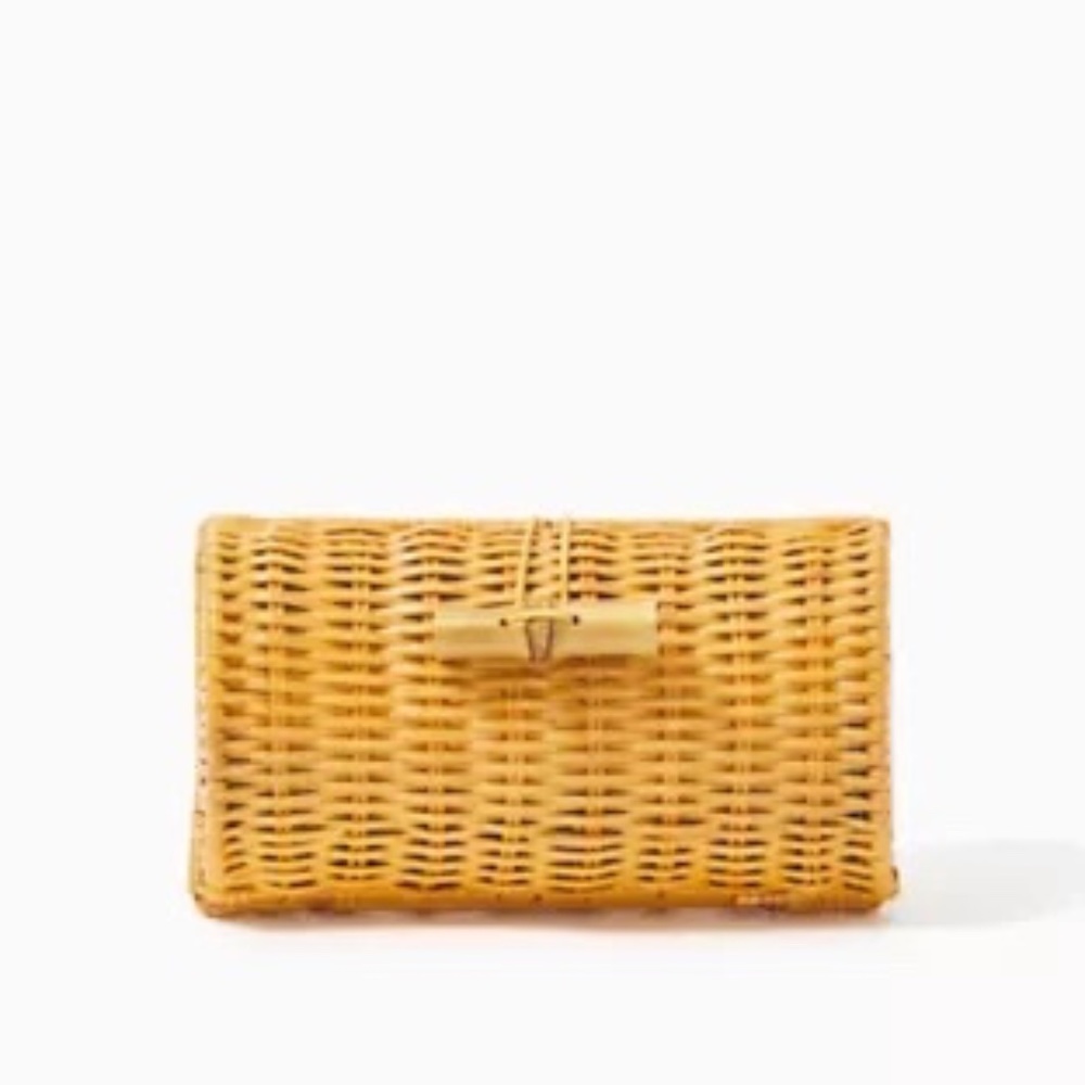 Lilly Pulitzer Small Wicker Clutch Case-Brand New Never Used